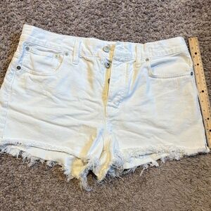 Madewell Button Fly White Denim Cut-Off Shorts Size 29 Style Number MC904